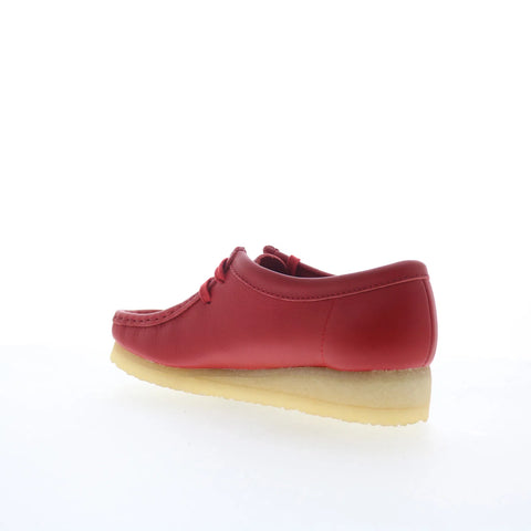 Clarks Wallabee 26180683 Womens Red Leather Oxfords & Lace Ups Casual Shoes