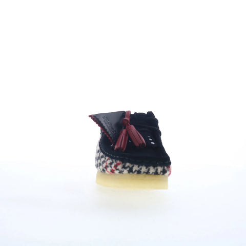 Clarks Wallabee 26182802 Womens Black Suede Lace Up Oxford Flats Shoes