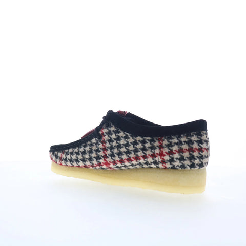 Clarks Wallabee 26182802 Womens Black Suede Lace Up Oxford Flats Shoes