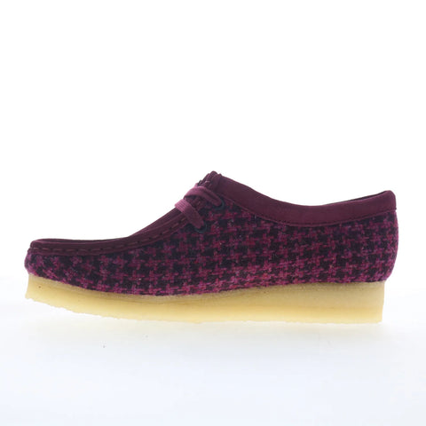 Clarks Wallabee 26183573 Womens Purple Suede Lace Up Oxford Flats Shoes