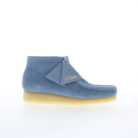 Clarks Wallabee Boot 26180162 Womens Blue Suede Lace Up Chukkas Boots