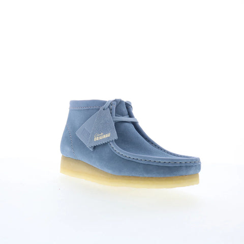 Clarks Wallabee Boot 26180162 Womens Blue Suede Lace Up Chukkas Boots