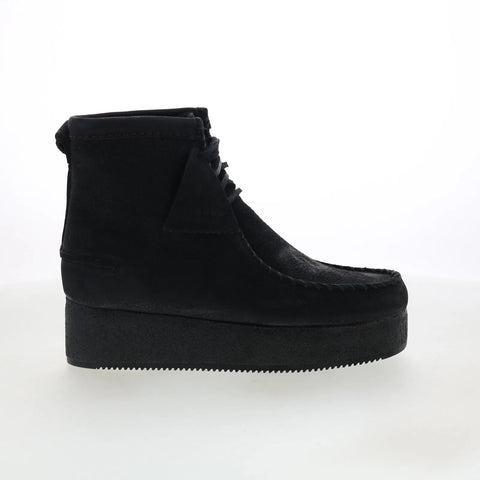 Clarks Wallabee Craft 26135569 Womens Black Suede Casual Dress Boots