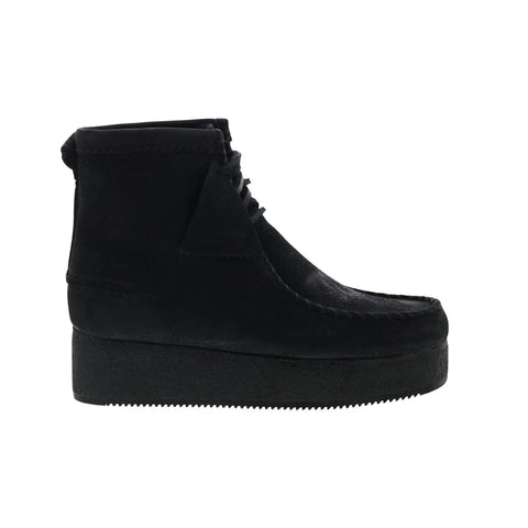 Clarks Wallabee Craft 26135569 Womens Black Suede Casual Dress Boots
