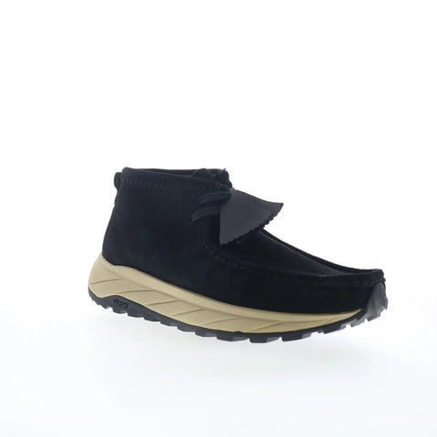 Clarks Wallabee Eden 26173320 Mens Black Suede Lace Up Casual Dress Boots