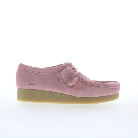 Clarks Wallabee EVOSh 26184536 Womens Pink Suese Oxford Flats Shoes