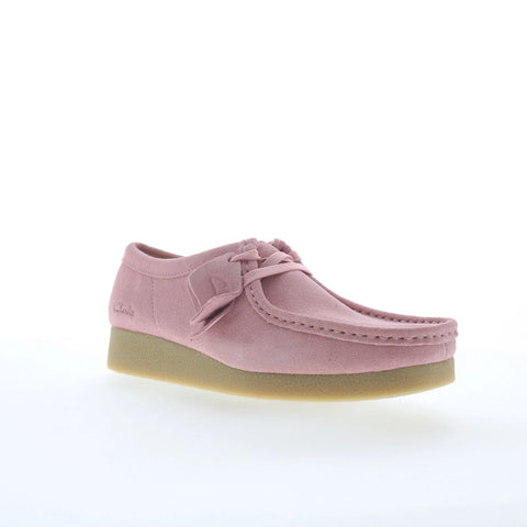 Clarks Wallabee EVOSh 26184536 Womens Pink Suese Oxford Flats Shoes