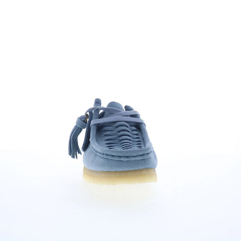 Clarks Wallabee Weave 26180614 Womens Blue Oxfords & Lace Ups Casual Shoes