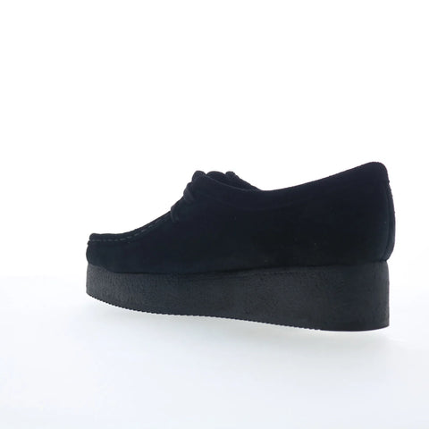 Clarks Wallacraft Bee 26173497 Womens Black Suese Oxford Flats Shoes