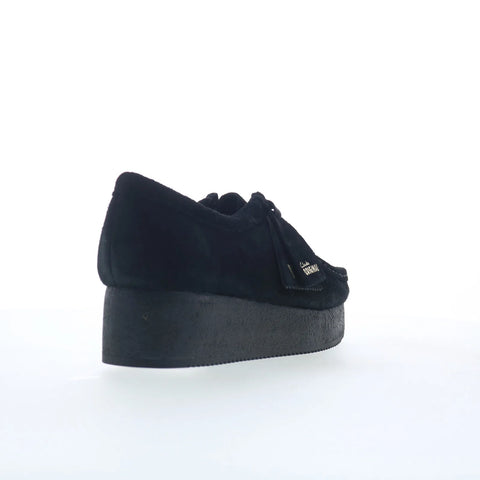 Clarks Wallacraft Bee 26173497 Womens Black Suese Oxford Flats Shoes