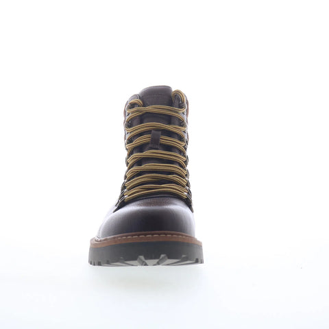 Steve Madden Wallen Mens Brown Leather Lace Up Casual Dress Boots