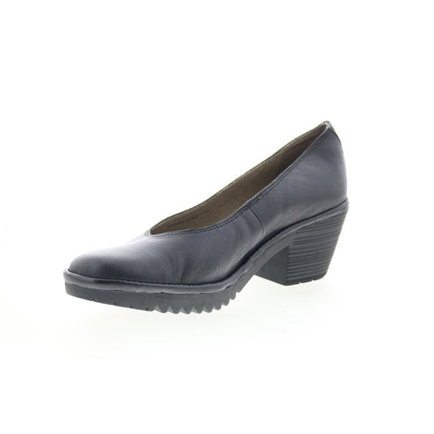 Fly London Walo WALO988FLY-000 Womens Black Leather Pumps Heels Shoes