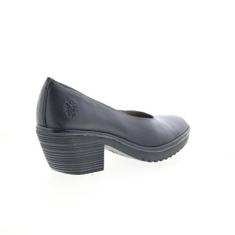 Fly London Walo WALO988FLY-000 Womens Black Leather Pumps Heels Shoes