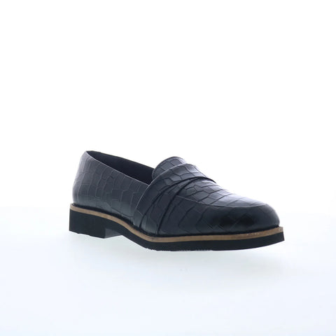 Softwalk Walsh S2369-027 Womens Black Leather Loafer Flats Shoes