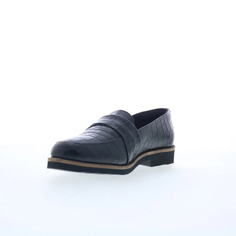 Softwalk Walsh S2369-027 Womens Black Leather Loafer Flats Shoes