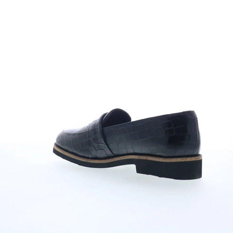 Softwalk Walsh S2369-027 Womens Black Leather Loafer Flats Shoes