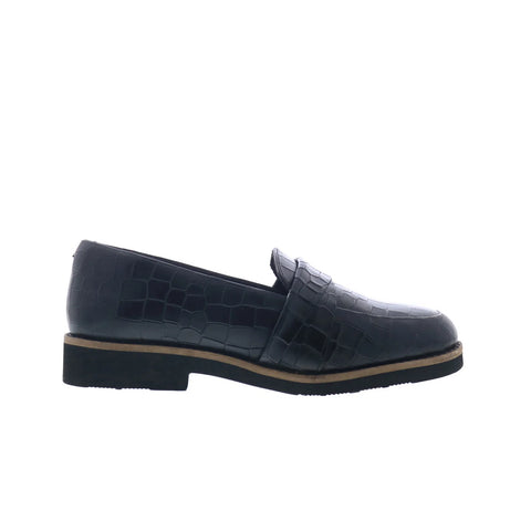 Softwalk Walsh S2369-027 Womens Black Leather Loafer Flats Shoes
