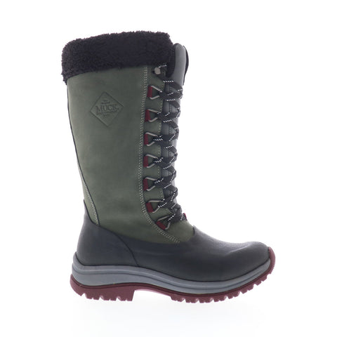 Original Muck Arctic Apres Lace Tall WALT100 Womens Gray Leather Winter Boots