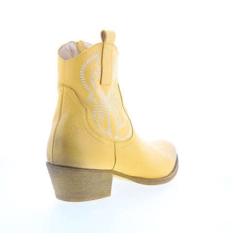 Fly London Wami WAMI092FLY-002 Womens Yellow Leather Ankle & Booties Boots