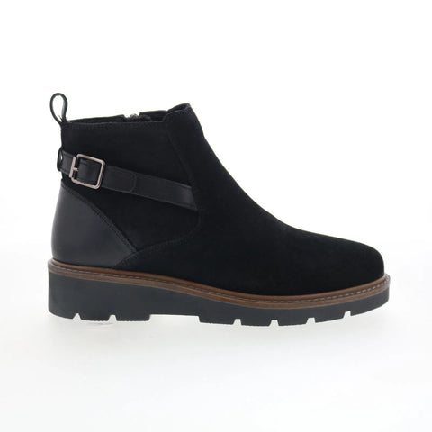 Softwalk Waneta S2370-003 Womens Black Leather Zipper Ankle & Booties Boots