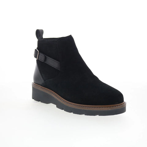 Softwalk Waneta S2370-003 Womens Black Leather Zipper Ankle & Booties Boots