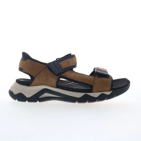 Clarks Wave 2.0 Jump 26159771 Mens Brown Leather Strap Sport Sandals Shoes