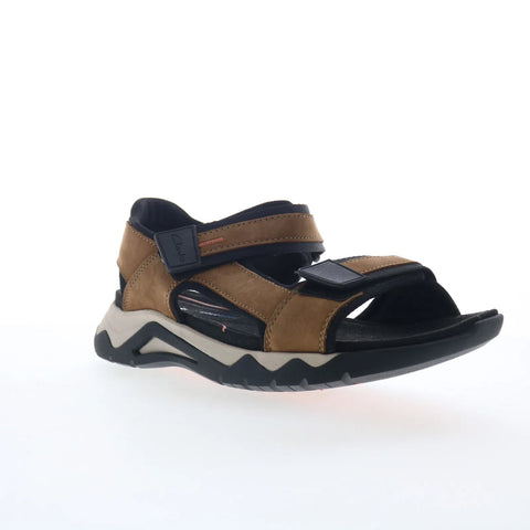 Clarks Wave 2.0 Jump 26159771 Mens Brown Leather Strap Sport Sandals Shoes