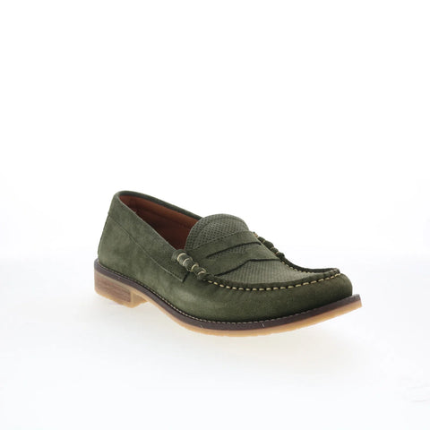 Pajar Wayne 51885 Mens Green Suede Slip On Loafers & Slip Ons Penny Shoes