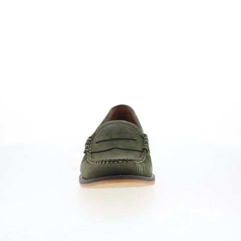 Pajar Wayne 51885 Mens Green Suede Slip On Loafers & Slip Ons Penny Shoes