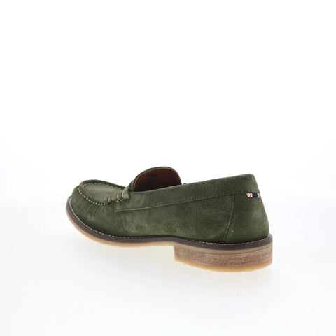 Pajar Wayne 51885 Mens Green Suede Slip On Loafers & Slip Ons Penny Shoes