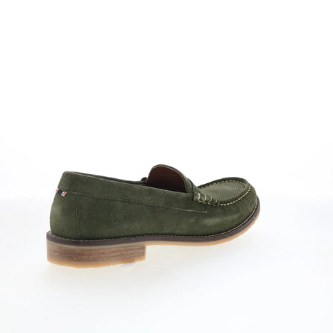 Pajar Wayne 51885 Mens Green Suede Slip On Loafers & Slip Ons Penny Shoes