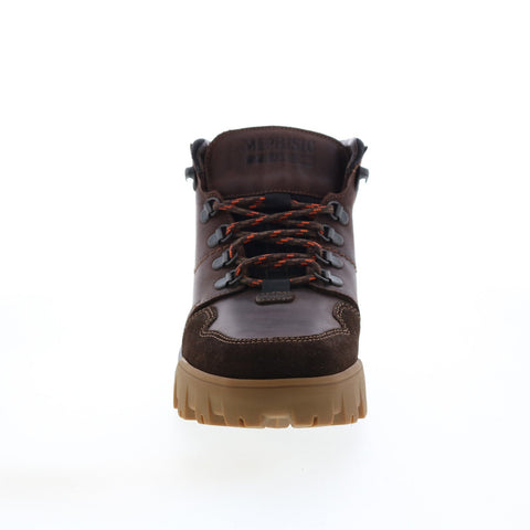 Mephisto Wayne Mens Brown Leather Lace Up Casual Dress Boots