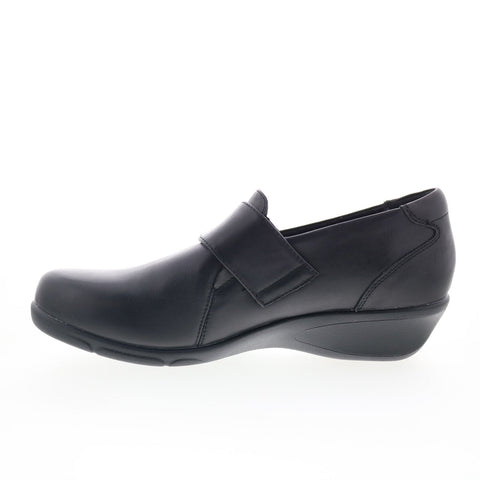 Propet Wallis WCA113L Womens Black Leather Loafer Flats Shoes