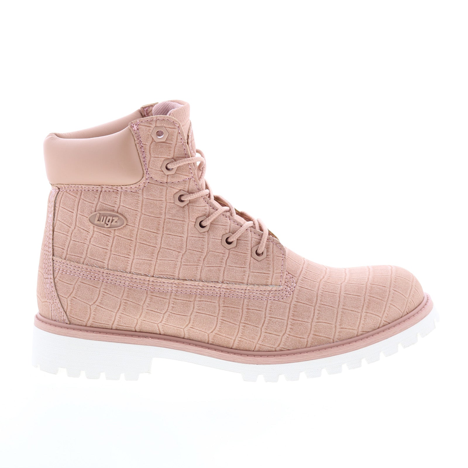 Lugz Convoy Croc WCNVYCE-6826 Womens Pink Suede Lace Up Casual