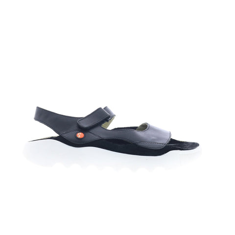 Softinos Weal WEAL712SOF-000 Womens Black Leather Strap Sandals Shoes