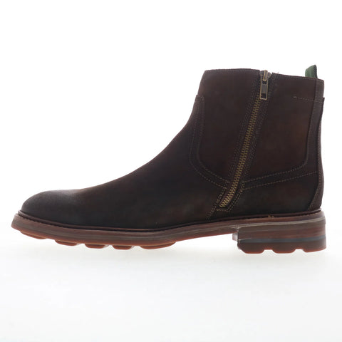 Johnston & Murphy Welch 24-6090 Mens Brown Leather Zipper Casual Dress Boots