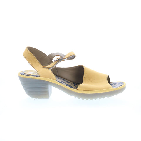 Fly London Wely WELY439FLY-002 Womens Yellow Leather Heeled Sandals Shoes