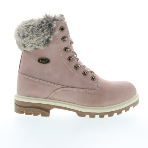 Lugz Empire HI Fur WEMPHFE-682 Womens Pink Leather Casual Dress Boots