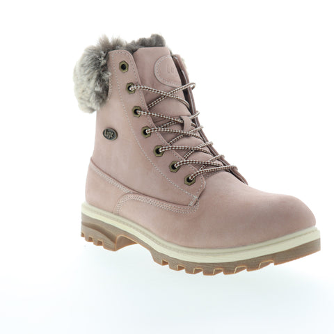 Lugz Empire HI Fur WEMPHFE-682 Womens Pink Leather Casual Dress Boots