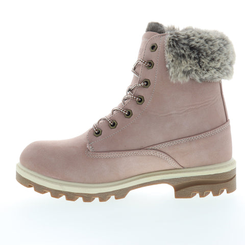 Lugz Empire HI Fur WEMPHFE-682 Womens Pink Leather Casual Dress Boots
