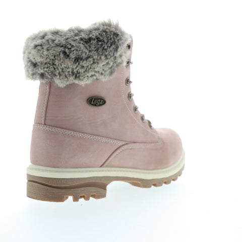 Lugz Empire HI Fur WEMPHFE-682 Womens Pink Leather Casual Dress Boots