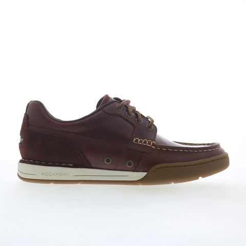 Rockport Wentworth RMWENTWORTH Mens Brown Wide Loafers & Slip Ons Boat Shoes