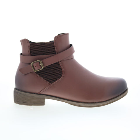 Propet Tatum WFX025L Womens Brown Wide Leather Ankle & Booties Boots