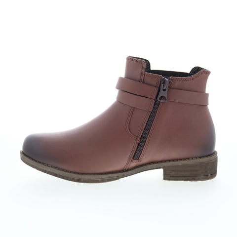 Propet Tatum WFX025L Womens Brown Wide Leather Ankle & Booties Boots
