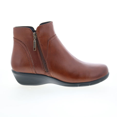 Propet Waverly WFX085L Womens Brown Wide Leather Casual Dress Boots