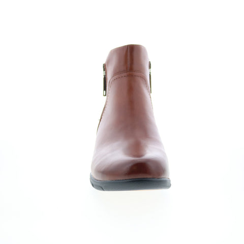 Propet Waverly WFX085L Womens Brown Wide Leather Casual Dress Boots