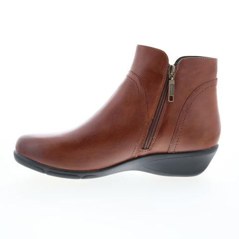 Propet Waverly WFX085L Womens Brown Wide Leather Casual Dress Boots