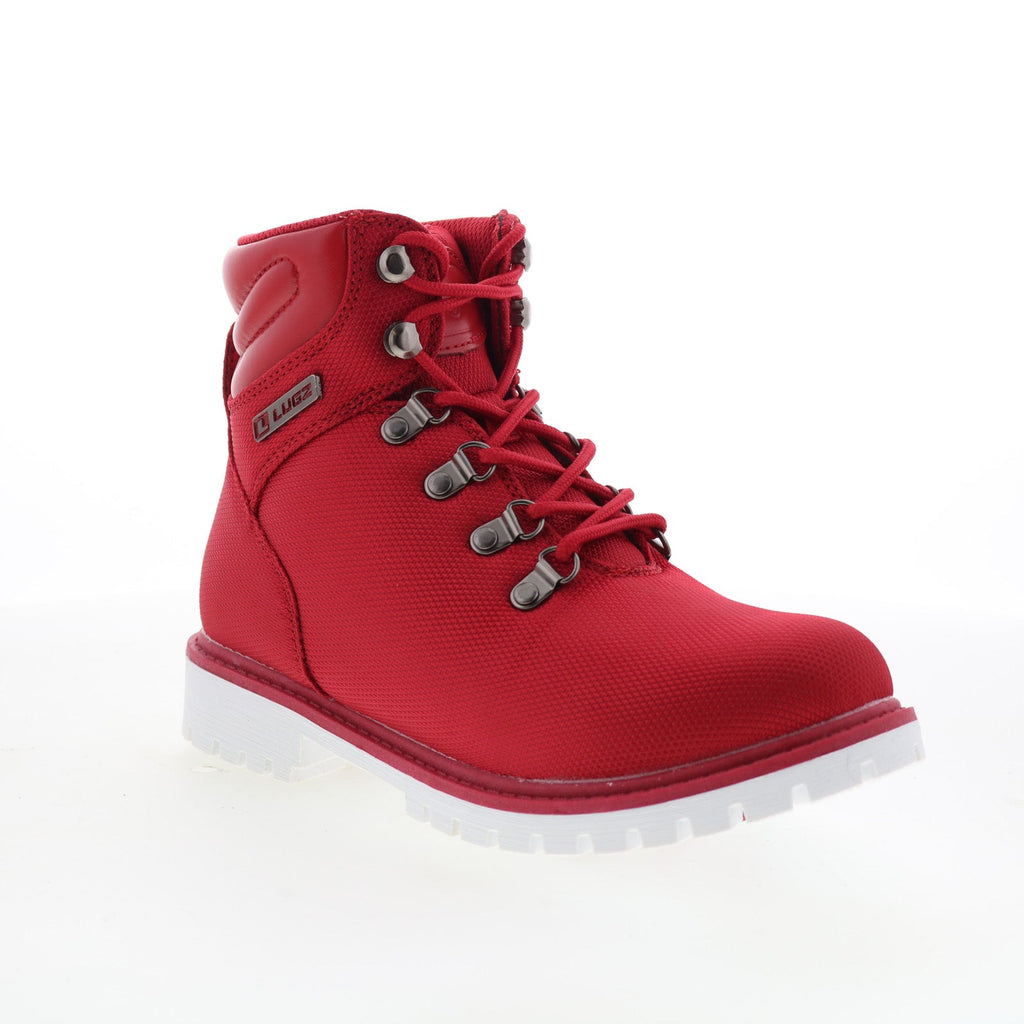 Lugz Grotto II WGROT2T-637 Womens Red Canvas Lace up Casual Dress Boot