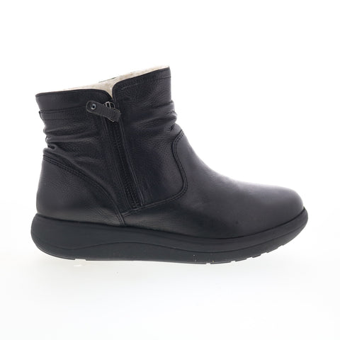 Strive Whitby WHITBY Womens Black Leather Zipper Casual Dress Boots
