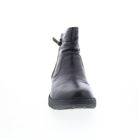 Strive Whitby WHITBY Womens Black Leather Zipper Casual Dress Boots